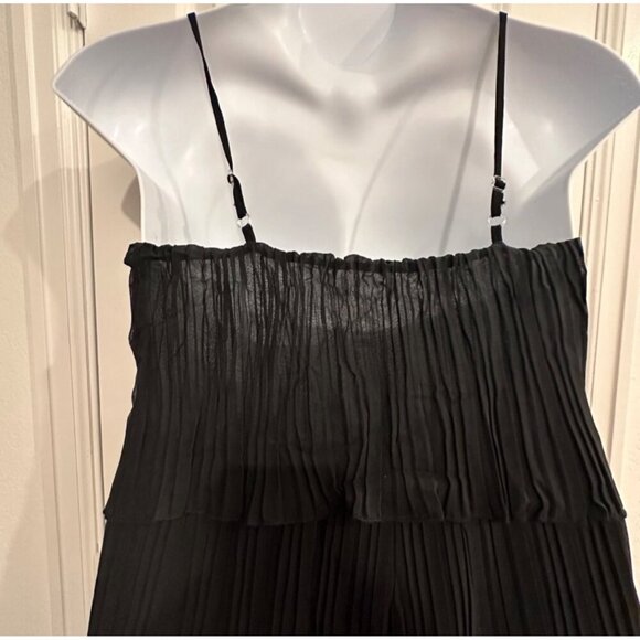 Black Pleated Wide-Leg Jumpsuit With Spaghetti Straps XL - Picture 6 of 8